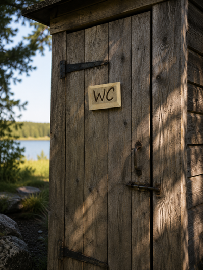 WC-kyltti kelopuu viistetty