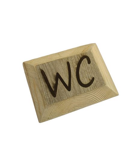 WC-kyltti kelopuu viistetty