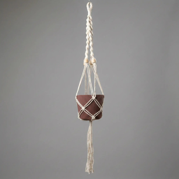 Makramee-amppeli Koivuhelmi (ilman ruukkua)