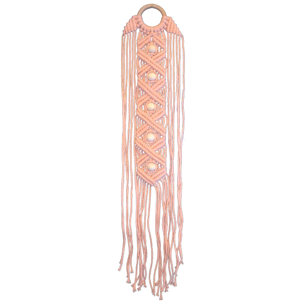 Makramee sein&auml;koriste puuosilla