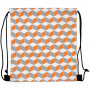 Narureppu geometrisellä kuvioinnilla. Oranssia, valkoista ja harmaata.