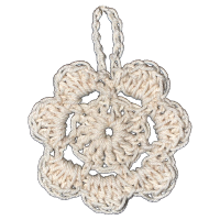 Riippuva virkattu kukkakoriste